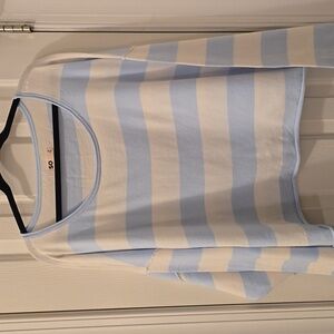 SO BRAND WOMEN'S JUNIOR PLUS SIZE BLUE AND WHITE STRIPED PULLOVER TOP SIZE 3X